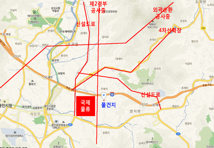  용인시 처인구 양지면 주북리 정방형 공장부지 매매 1400평 105000만