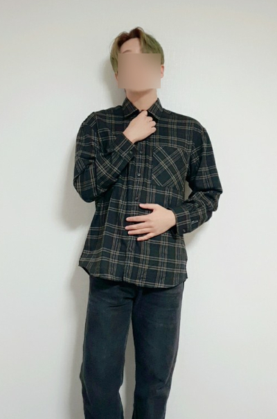 남자 셔츠추천 리뷰아노블리어 세미 오버핏 타탄 체크 셔츠