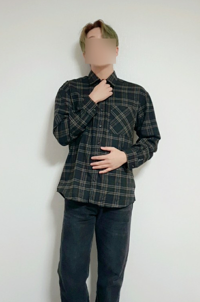  남자 셔츠추천 리뷰아노블리어 세미 오버핏 타탄 체크 셔츠