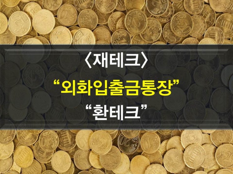  외화입출금통장개설방법,활용(환테크에 대하여)