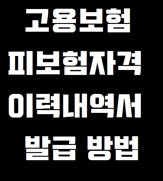  고용보험 피보험자격 이력내역서 발급하기
