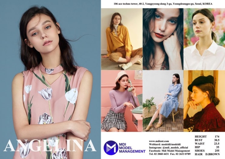  MDI MODELS 외국인모델 2019년 12월 MDI MODEL COMPCARD