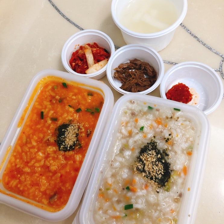  [본죽&비빔밥cafe 인천송도웰카운티점]낙지김치죽/소고기야채죽/인천 송도 죽맛집/본죽메뉴추천/본죽 추천/본죽 포장/매운죽/맛있는죽/감기 죽/더큰소고기전주비빔 삼각김밥/감기조심하세요