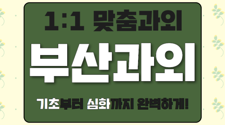  부산 연지동 영어과외 양정동 수학과외 초등 공부의 시작을 함께