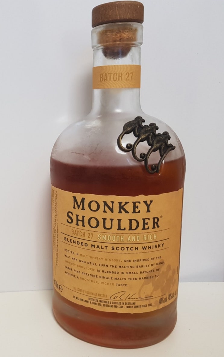  몽키숄더(MONKEY SHOULDER) 버번 위스키 후기(feat.샤인머스켓)