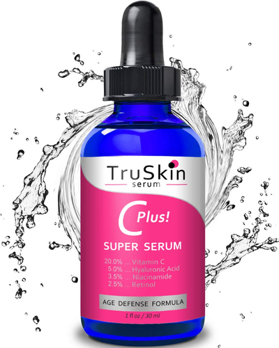 TruSkin Vitamin C-Plus 슈퍼 세럼, 안티에이징, 주름 방지 페이셜 세럼, 니아신아미드, 레티놀, 히알루론산 및 살리실산 30ml  블랙프라이데이