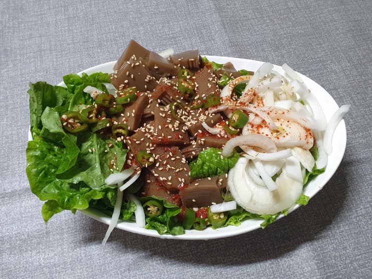  다이어트안주 도토리묵무침 만들기 도토리묵 양념장 황금레시피