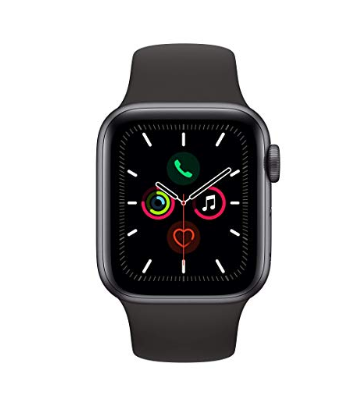  [아마존직구] Apple Watch Series 5 (GPS, 40mm)-검은 색 스포츠 밴드가있는 스페이스 그레이 알루미늄 케이스