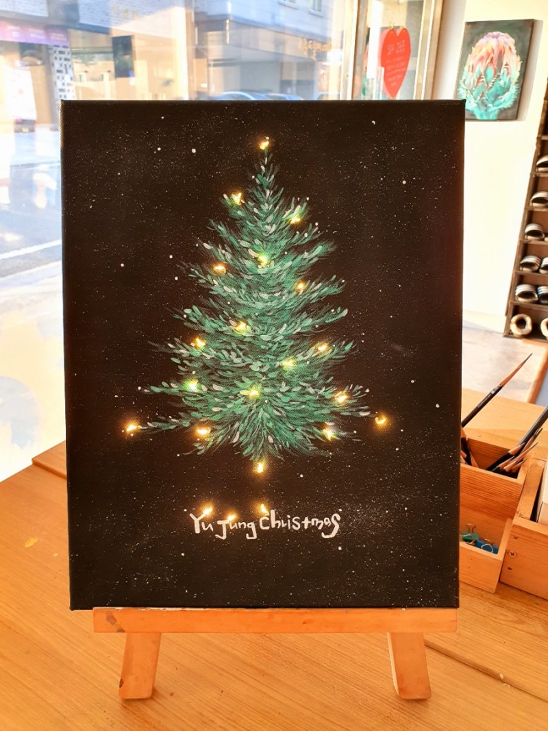 크리스마스트리 장식그림 감성인테리어소품 아크릴화 천안아산취미미술 그리다화실 : 네이버 블로그, image size:800x1067