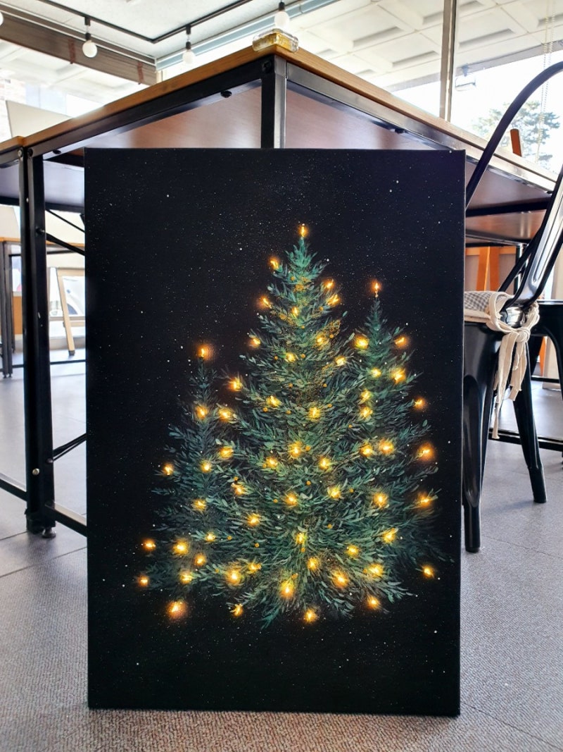 크리스마스트리 장식그림 감성인테리어소품 아크릴화 천안아산취미미술 그리다화실 : 네이버 블로그, image size:800x1067