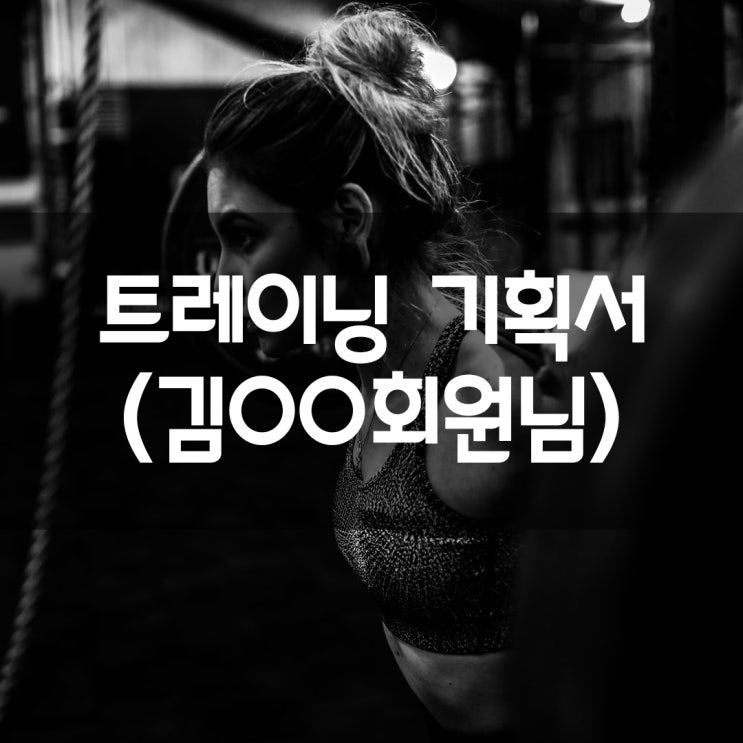  [매탄동 PT] 트레이닝 기획서(김00회원님)
