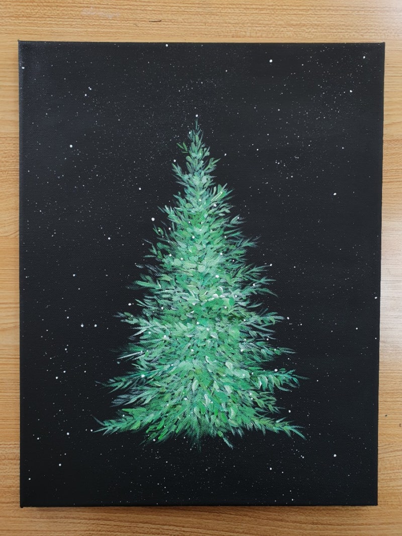 크리스마스트리 장식그림 감성인테리어소품 아크릴화 천안아산취미미술 그리다화실 : 네이버 블로그, image size:800x1067