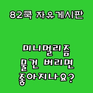  82쿡 자유게시판 :: 미니멀리즘 물건 버리면 좋아지나요?