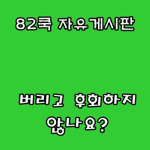  82쿡 자유게시판 :: 버리고 후회하지 않나요?