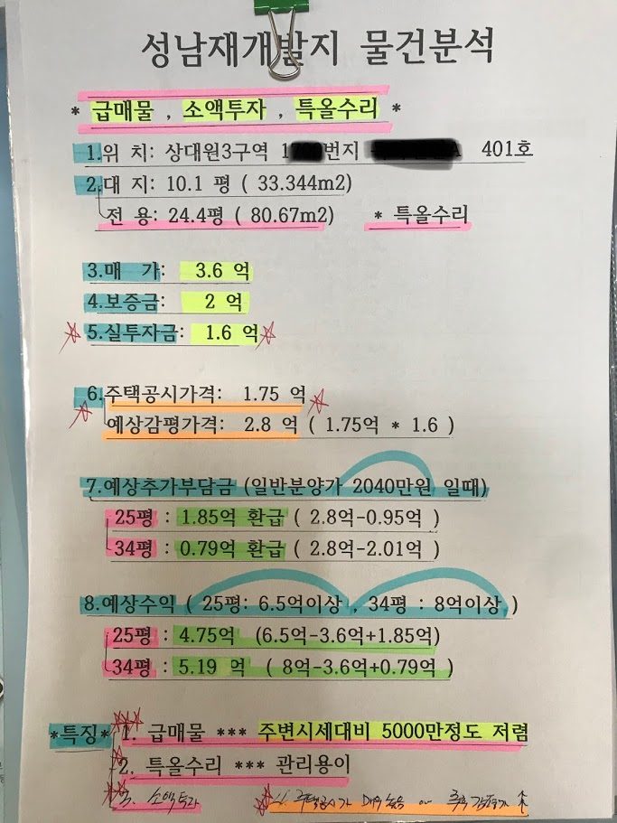  [초급매물,성남재개발,재개발투자]성남 상대원3구역 빌라 매매