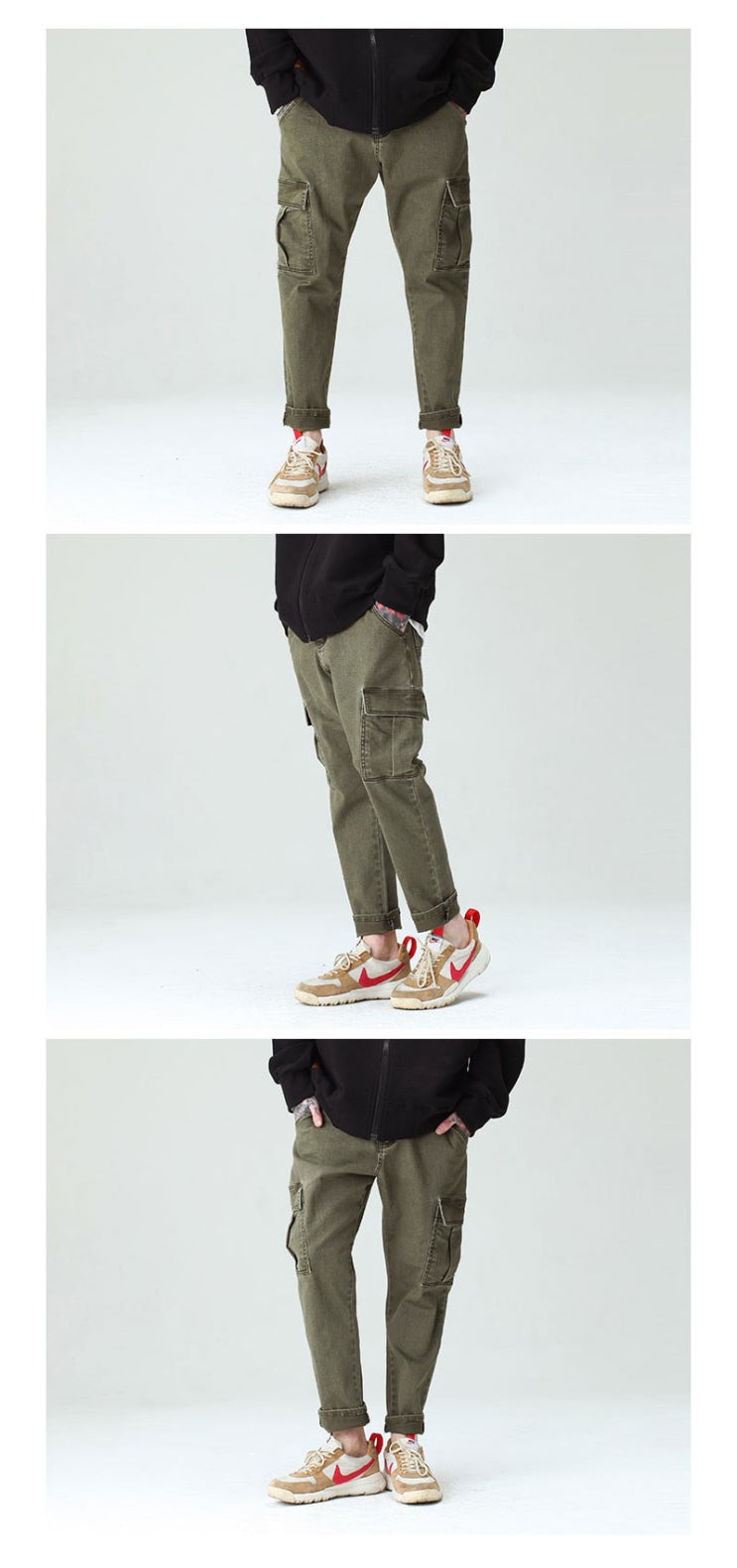  하프크라이즈  와이드 카고팬츠 CP-333_KH  와이드 카고팬츠 Wide Cargo Pants_KH  <<무신사스토어>>