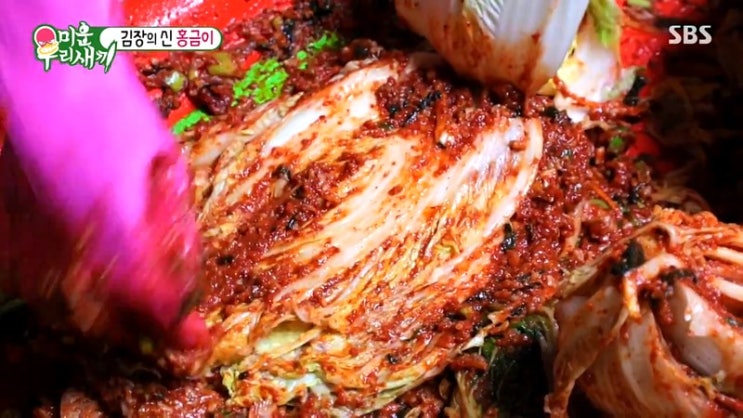  미운우리새끼 홍진영 김장 김치 담그는 비법, 절인배추 40kg 양념