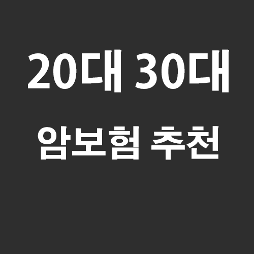  20대 30대 암보험 추천