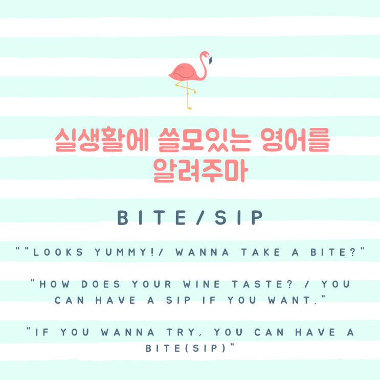  실생활에 쓸모있는 영어: Bite/Sip