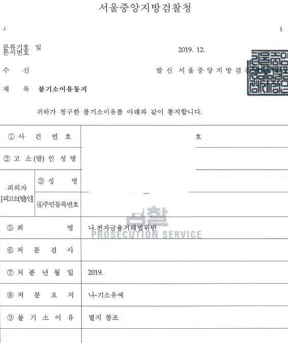  취업 빙자 체크카드 넘긴 전자금융거래법위반 기소유예 처분 사례