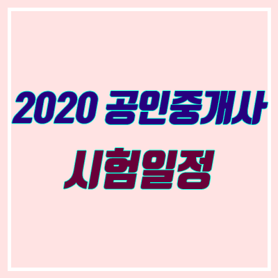 2020 공인중개사 시험일정 (난이도, 응시인원, 합격률)