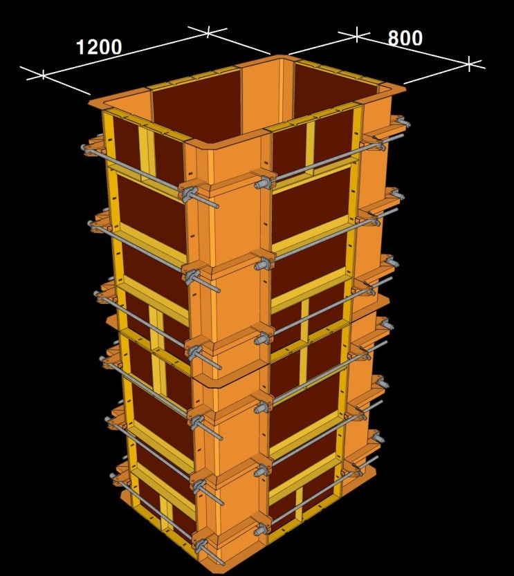 광폭1200*800 기둥폼- 타이볼트,플랫타이,기둥밴드없이 시공하세요(혁신 노무비 절감 기술자재) 