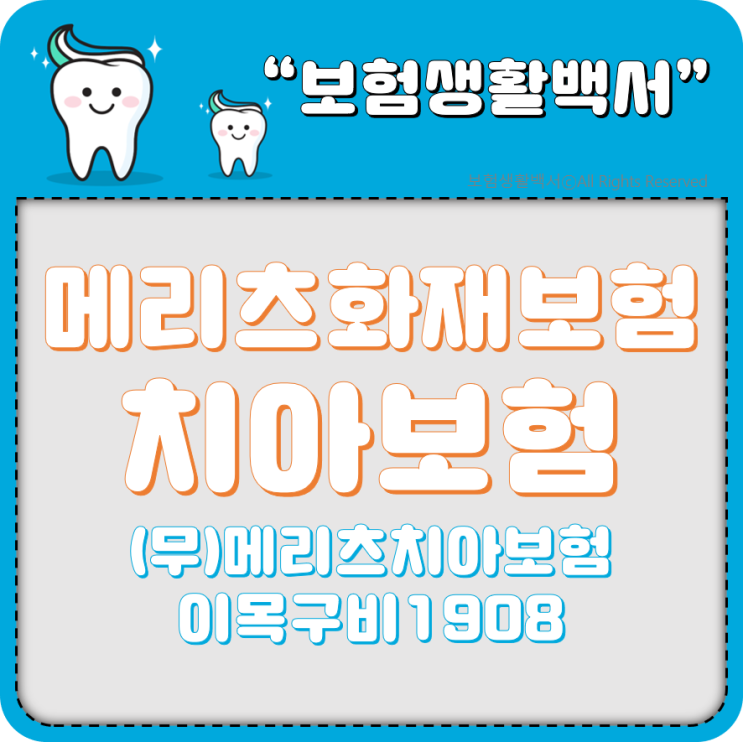  메리츠화재보험 (무)메리츠치아보험이목구비1908(더좋은간편치아플랜)