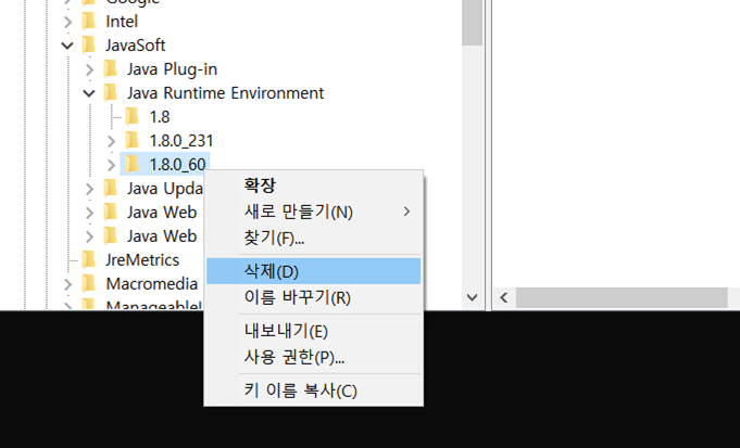 The registry refers to a nonexistent java runtime environment ...
