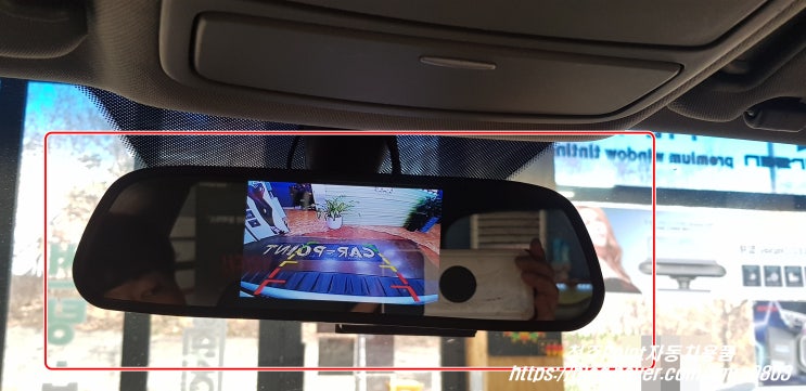  청주후방카메라장착 후 룸미러모니터연동,청주블랙박스장착.현대싼타페