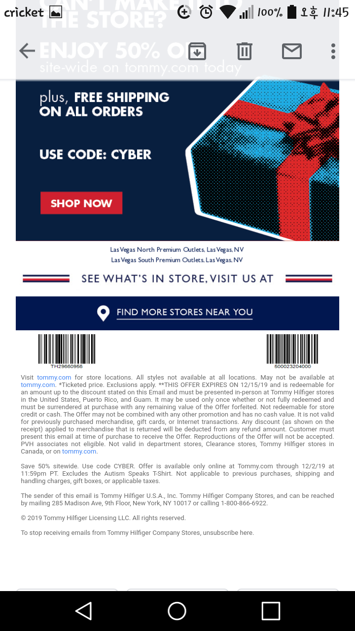 tommy hilfiger free delivery code