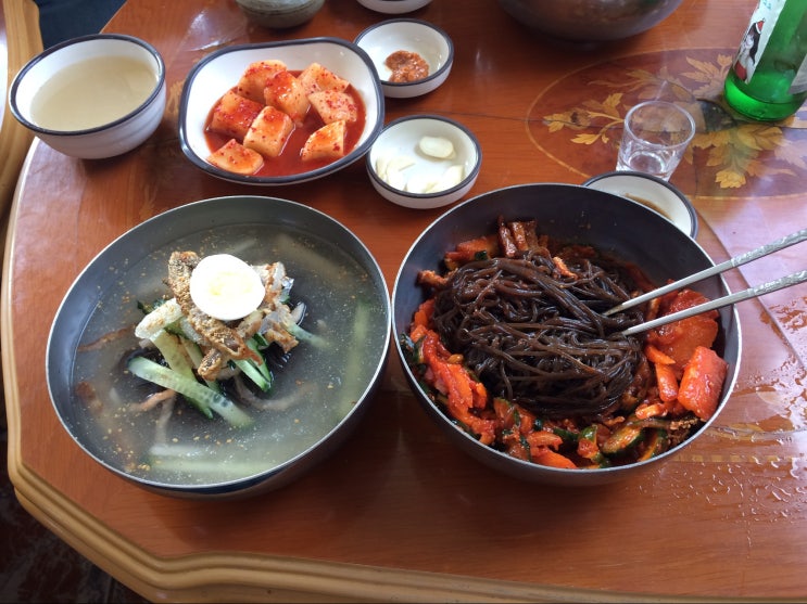 대학 때부터 다니던 추억의 맛 사천 재건냉면집 / 고성 상족암 군립공원