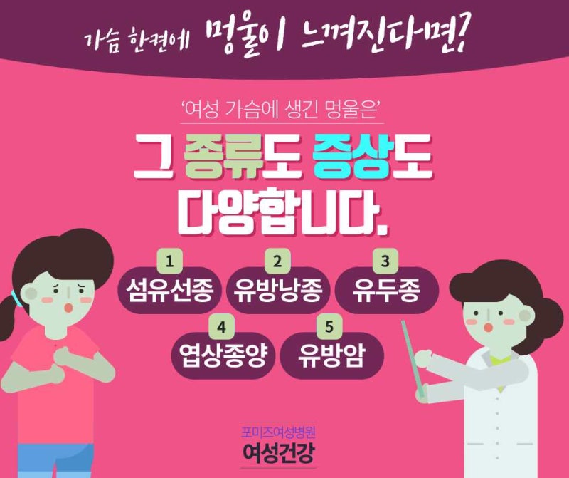 유방의 섬유선종을 나타낼 수 있는 증상 3