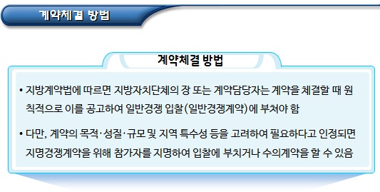 사회적협동조합 민간위탁 계약체결 방법별 분류