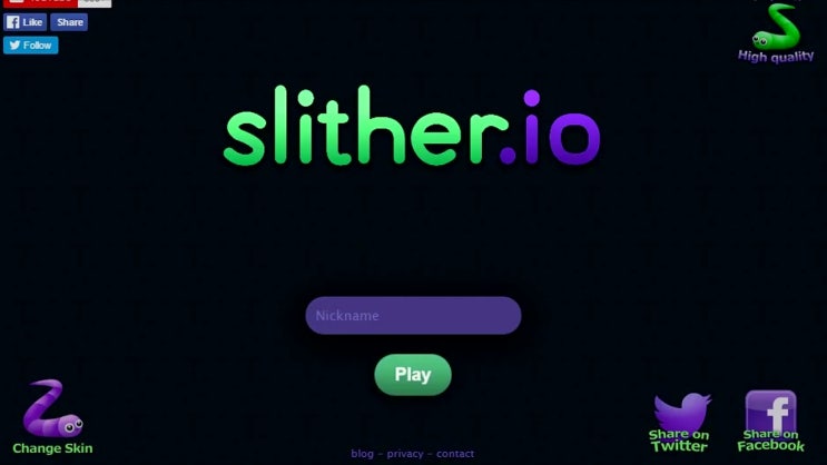  지렁이 키우기 게임하기 slither.io