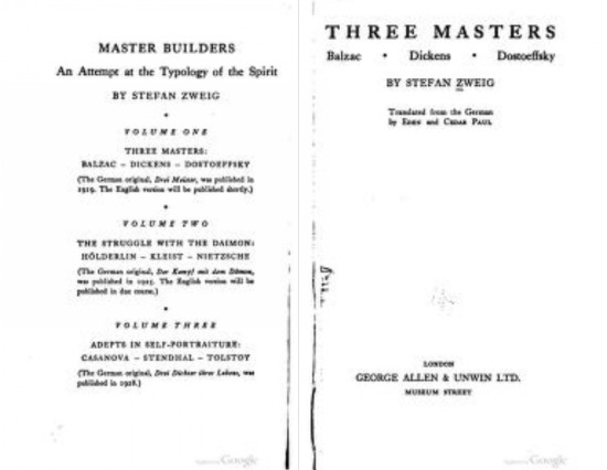  Three Masters: Balzac, Dickens, Dostoeffsky