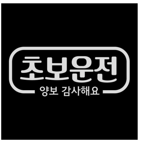  쿠팡 블랙프라이데이   제제데코 초보운전 스티커 심플라인 초보운전   [6,240원]