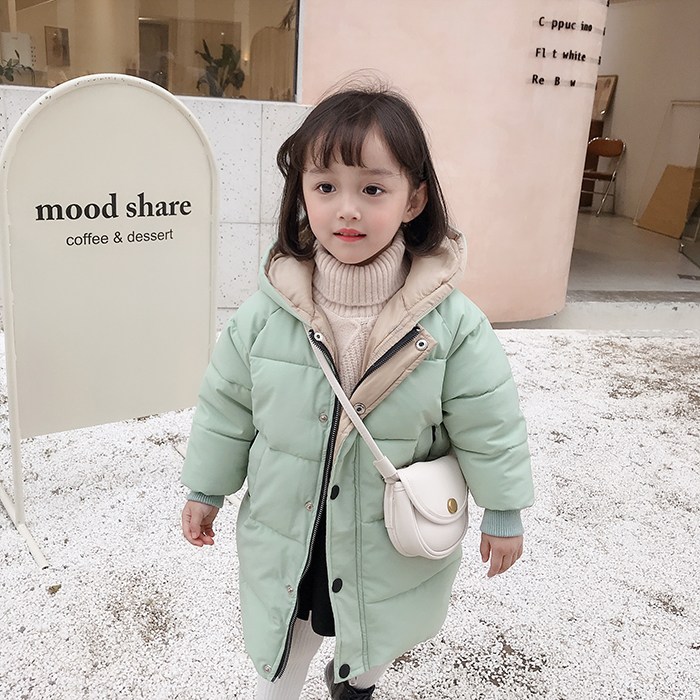  유아 아동 겨울 배색 롱패딩 남아 여아 키즈