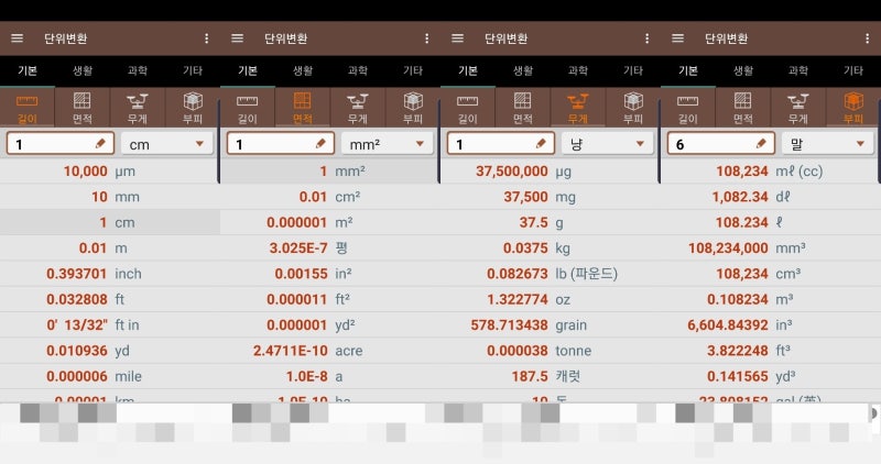 도량형환산표 국제단위 종류, 단위환산, 단위변환 : 네이버 블로그