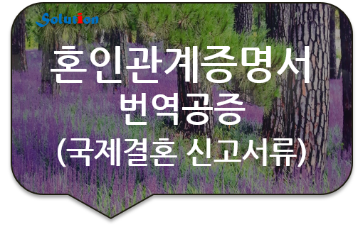 혼인관계증명서 번역공증 [국제결혼 혼인신고서류 번역공증] [기본증명서 번역공증]