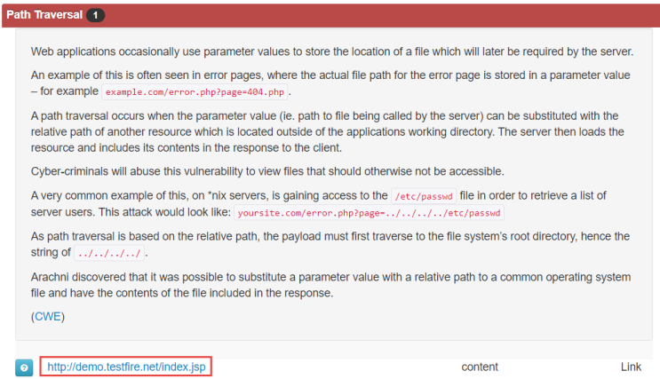  [Arachni Web Scanner] 파일 다운로드(path traversal) 취약점 스캔
