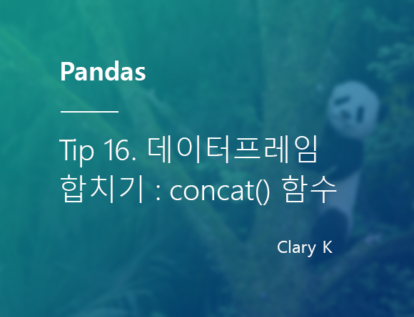 [파이썬] 판다스(pandas) 팁16. 데이터프레임 합치기 : concat() 함수