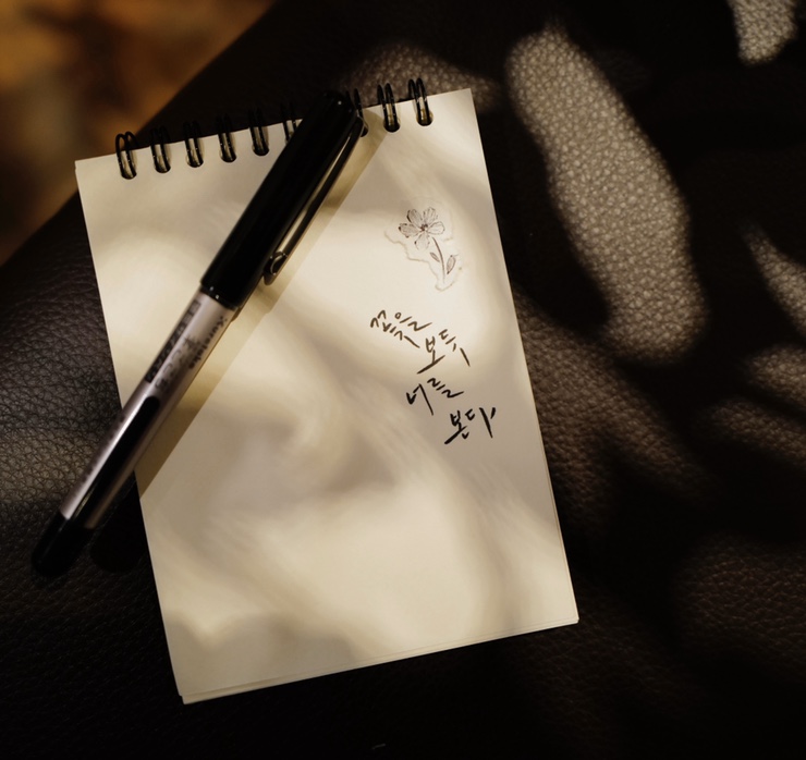  [캘리그라피 TIP 12] 붓펜 캘리그라피 - 꽃을 보듯 너를 본다 - 나태주 _ 캘리그라피 작가, 강사 김연수