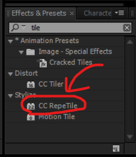  에프터 이펙트 타일 기능(CC RepeTile)
