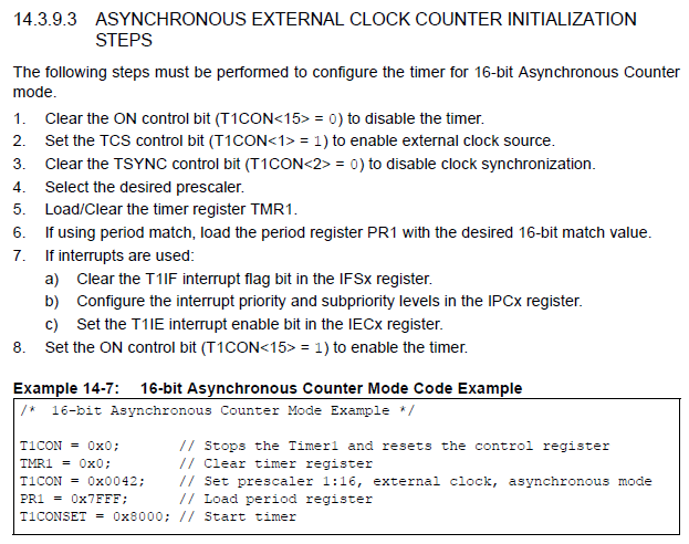 [PIC32] T1 Asynchronous External Counter (Sleep mode & Wakeup)