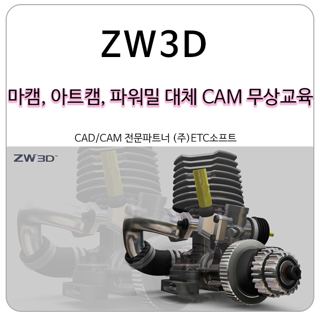 마캠, 아트캠, 파워밀보다 가성비 좋은 ZW3D CAM 12월 무상교육