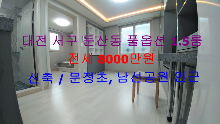  대전 서구 둔산동 문정초, 남선공원 인근에 있는 신축 풀옵션 1.5룸 (투룸식 원룸) 전세 매물입니다 ^^