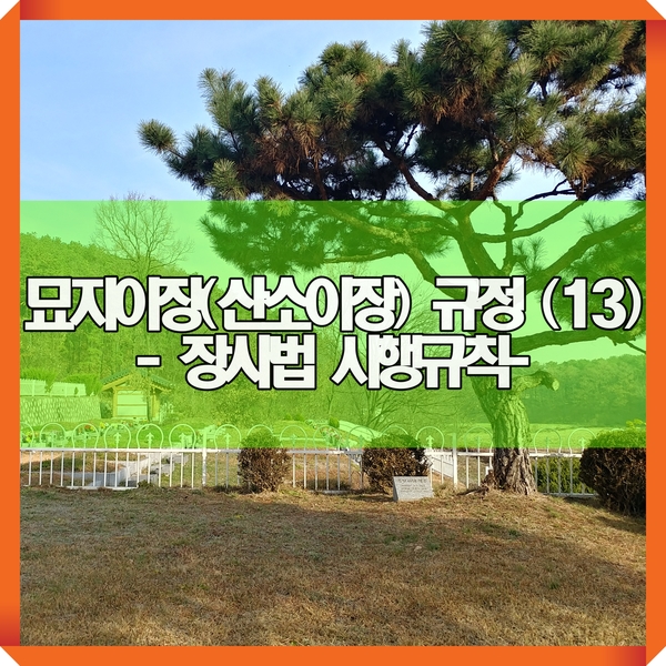  묘지이장(산소이장) 규정 및 관련 내용소개(13)- 장사법 시행규칙-