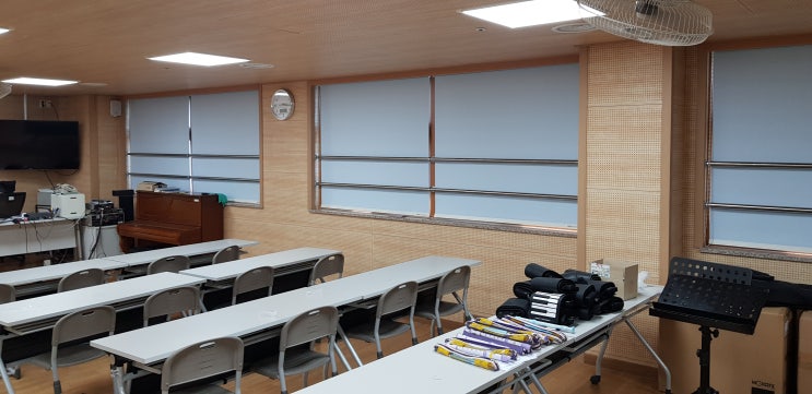  학교 암막 스크린, 학교 암막 커튼, 학교 방염 커튼