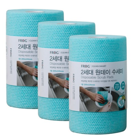  2019쿠팡 블랙프라이데이핫딜   프로그 2세대 엠보싱 일회용 원데이 수세미 롤형 60매   [9,000원]