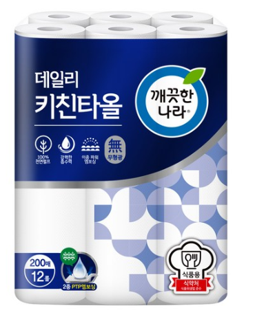  2019쿠팡 블랙프라이데이핫딜   깨끗한나라 데일리 천연펄프 키친타올 200매   [12,040원]